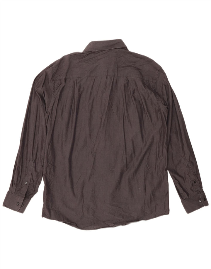 CALVIN KLEIN Mens Slim Fit Shirt Size 16 Large Grey Cotton