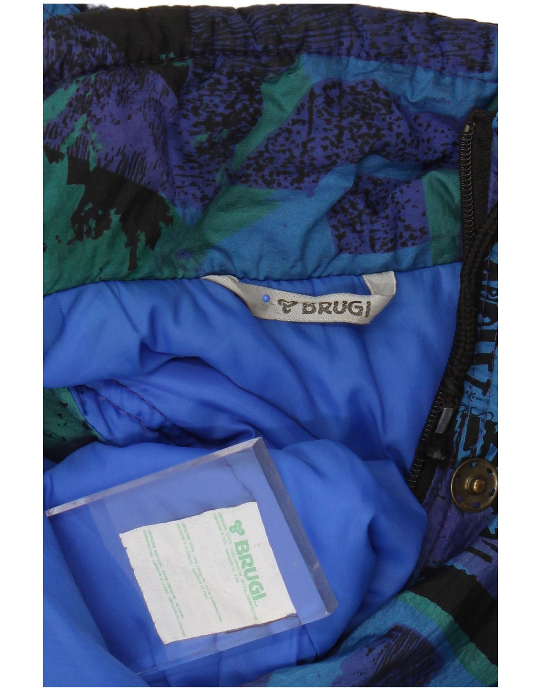 BRUGI Womens Graphic Gilet UK 14 Medium Blue Geometric Polyamide