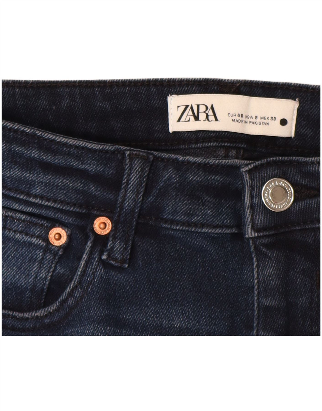 ZARA Womens Skinny Jeans EU 40 Medium W30 L27 Navy Blue Cotton