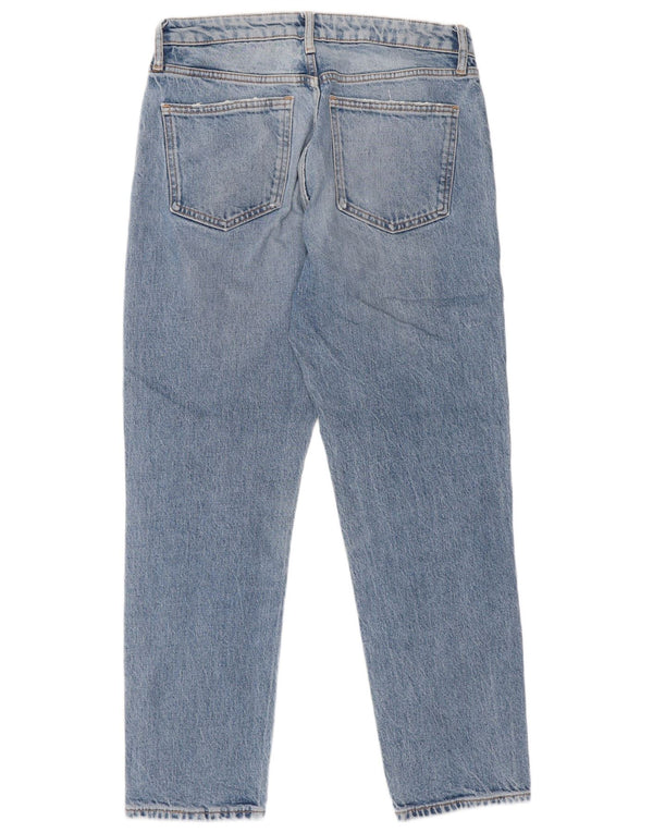 Zara Womens Distressed High Waist Jeans EU 38 Small W28 L26 Blue Cotton