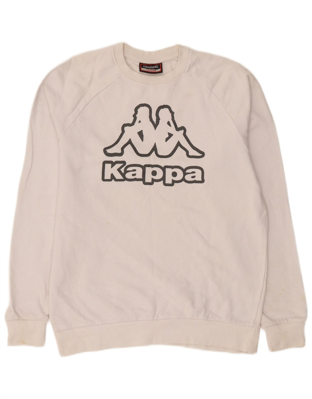 Kappa Mens Graphic Sweatshirt Jumper Large White Cotton