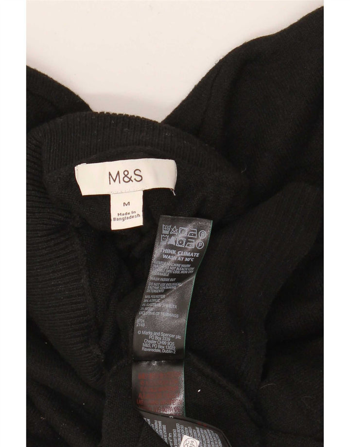 Marks & Spencer Womens Roll Neck Jumper Sweater UK 14 Medium Black