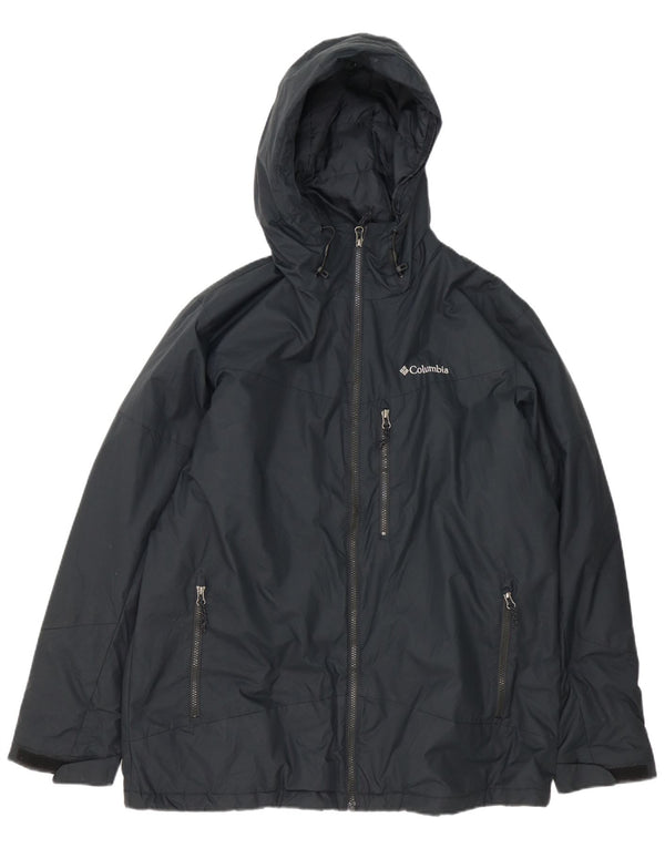 Columbia Mens Hooded Windbreaker Jacket UK 40 Large Black Nylon