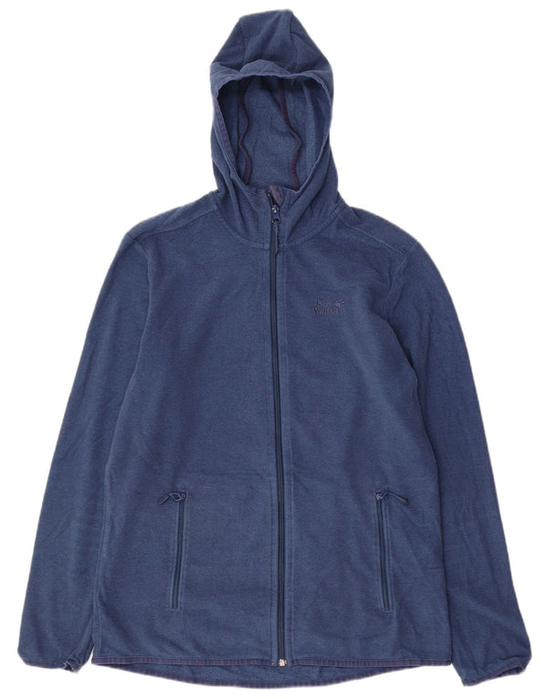 Jack Wolfskin Mens Hooded Tracksuit Top Jacket UK 40 Medium Navy Blue