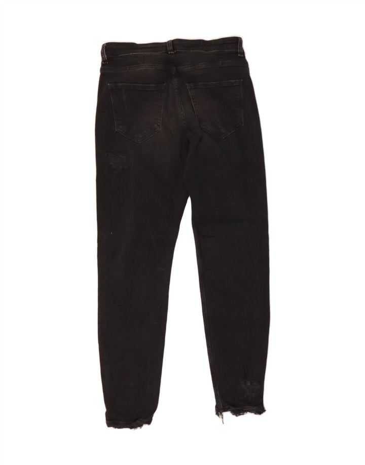 ZARA Womens Distressed Slim Jeans EU 40 Medium W30 L29 Black Cotton Vintage Zara and Second-Hand Zara from Messina Hembry 