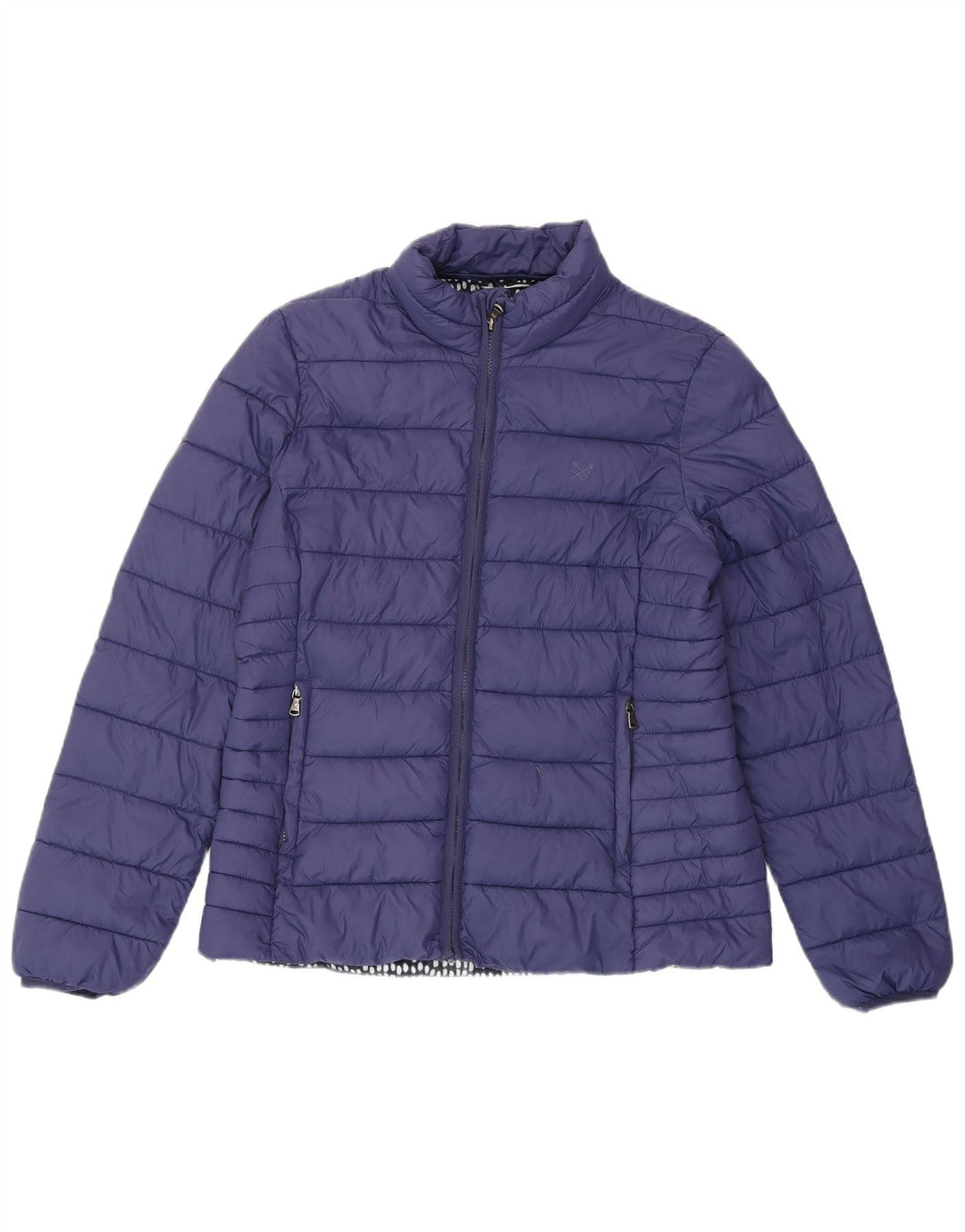 CREW CLOTHING Womens Padded Jacket UK 14 Large Navy Blue Nylon