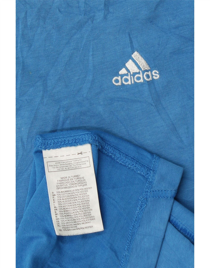 Adidas Mens Climalite T-Shirt Top Large Blue Cotton