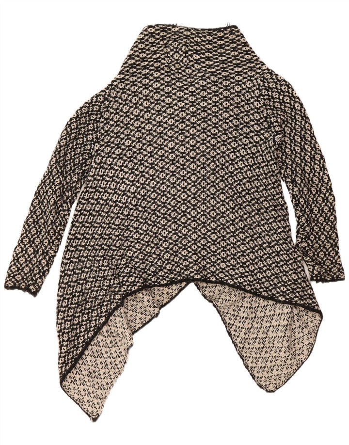 ZARA Womens Oversized Open Cardigan Sweater UK 14 Medium Black Acrylic