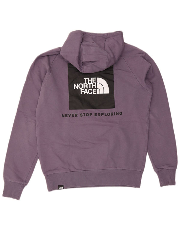 The North Face Mens Graphic Hoodie Jumper Medium Purple Cotton
