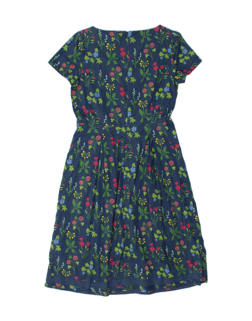 SEASALT CORNWALL Womens A-Line Dress UK 10 Small Blue Floral Cotton Vintage Seasalt Cornwall and Second-Hand Seasalt Cornwall from Messina Hembry 