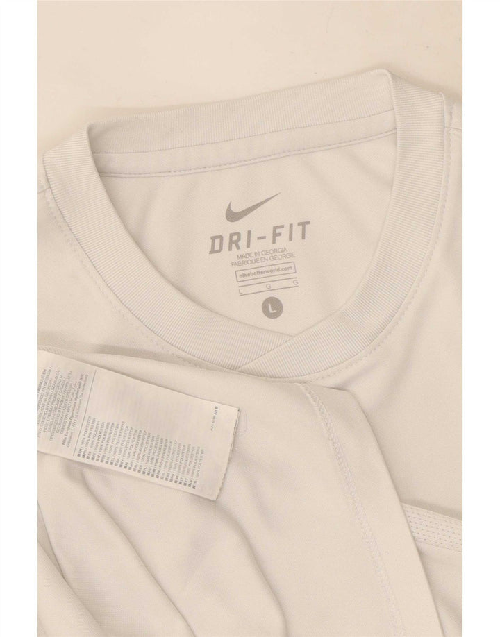Nike Mens Dri Fit T-Shirt Top Large White Polyester