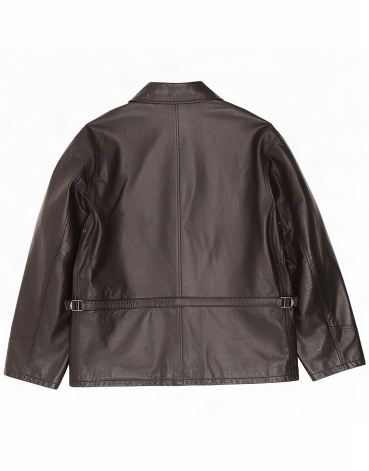Vintage Mens Leather Jacket IT 56 3XL Black