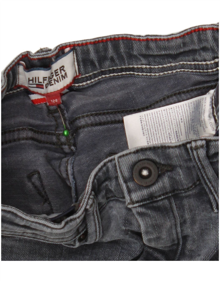 TOMMY HILFIGER Girls Skinny Jeans 7-8 Years W20 L22 Grey Cotton