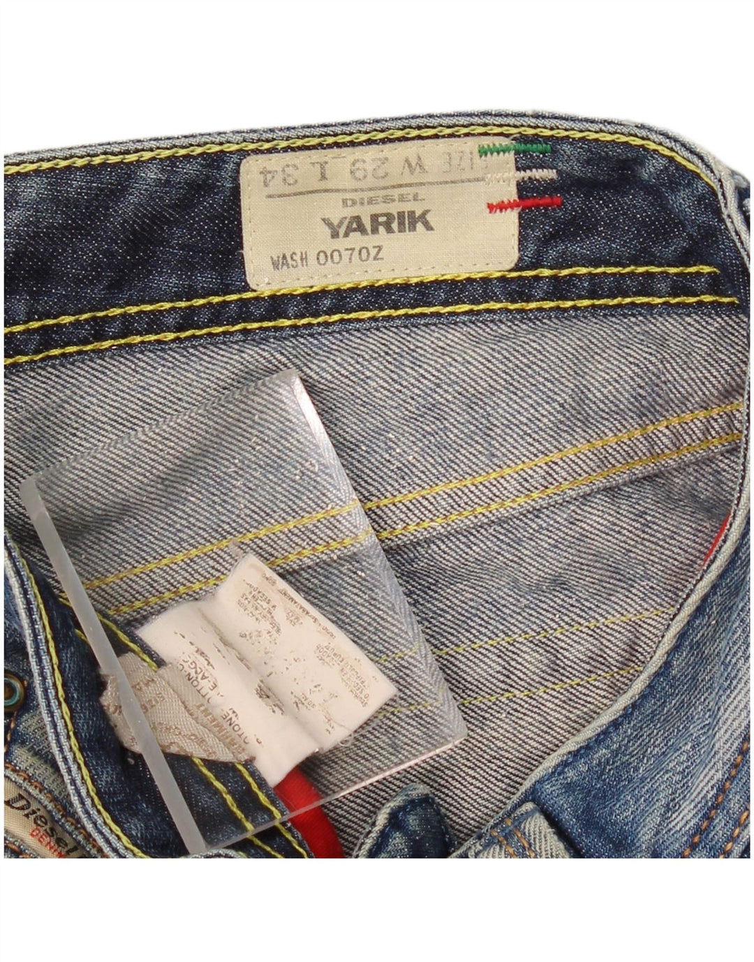 DIESEL Mens Yarik Straight Jeans W29 L34 Blue Cotton