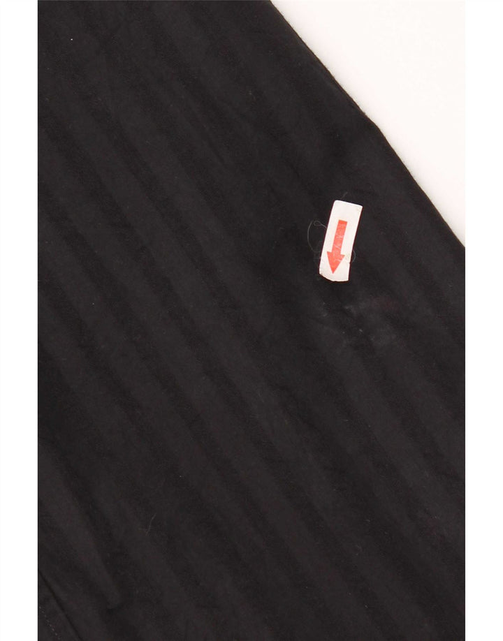 Diesel Mens Shirt Large Black Striped Cotton