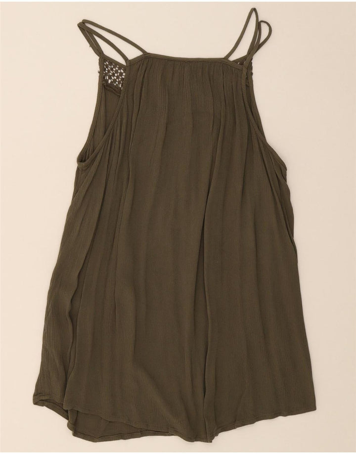 MOSSIMO Womens Sleeveless Blouse Top UK 16 Large Khaki Rayon Vintage Mossimo and Second-Hand Mossimo from Messina Hembry 