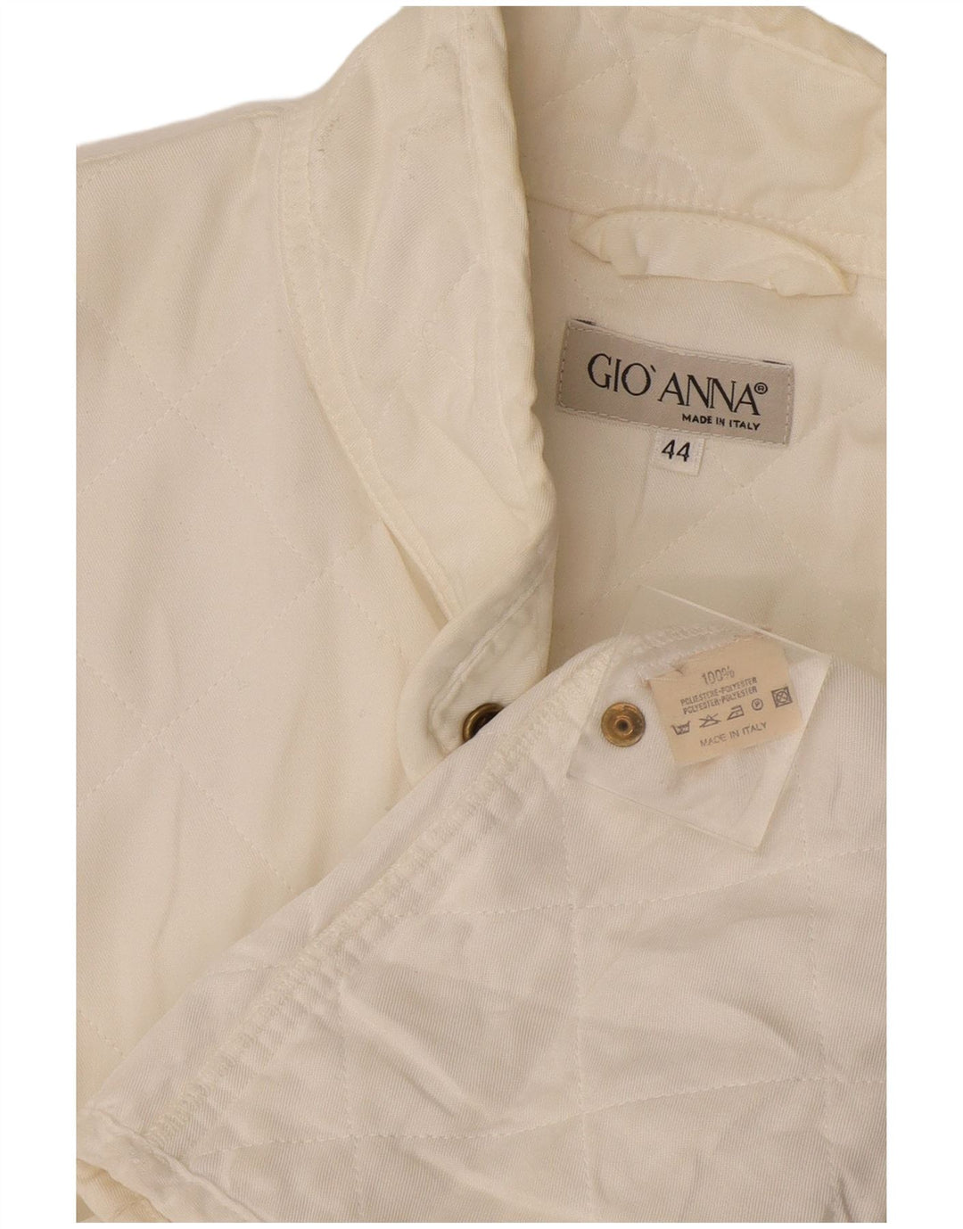 Gio Anna Womens Quilted Gilet IT 44 Medium White Polyester