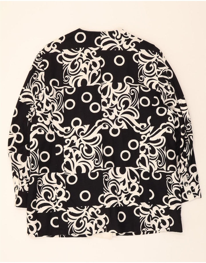 VINTAGE Womens Double Breasted Blazer Jacket EU 48 2XL Black Paisley Vintage Vintage and Second-Hand Vintage from Messina Hembry 