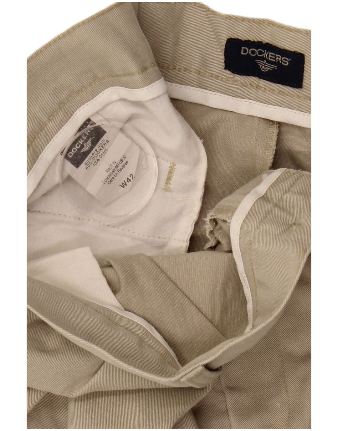 DOCKERS Mens Pegged Chino Shorts W42 2XL Beige Cotton