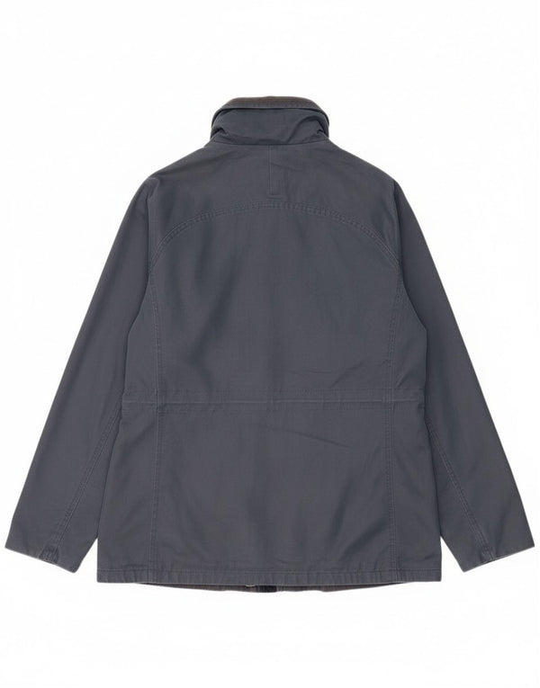 Fat Face Womens Hooded Utility Jacket UK 14 Large  Navy Blue Cotton