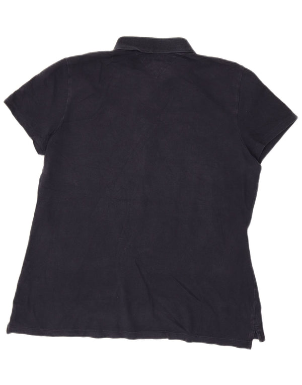 Tommy Hilfiger Womens Classic Fit Polo Shirt UK 18 XL Navy Blue Cotton
