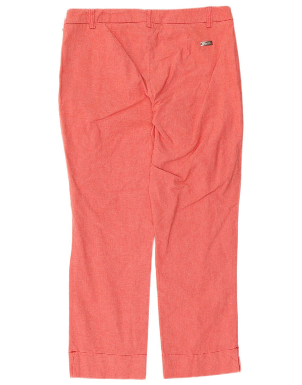 Conte of Florence Womens Cropped Trousers IT 46 Large W32 L26 Pink Cotton