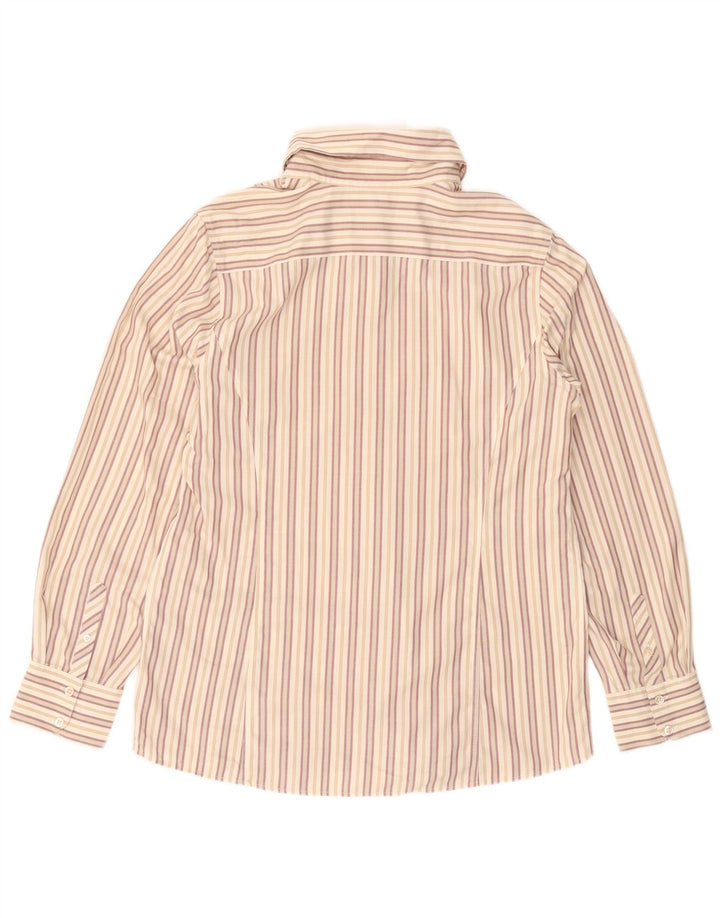 ORVIS Womens Shirt US 14 XL Beige Striped Cotton