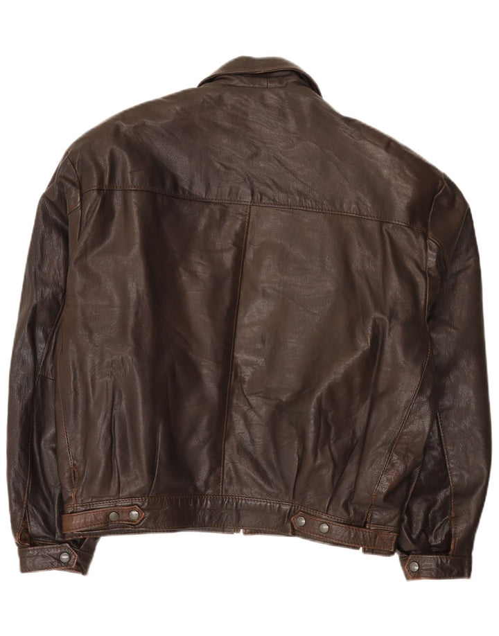 Vintage Mens Leather Jacket UK 40 Large Brown