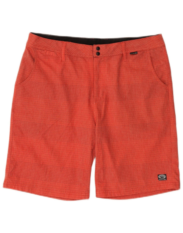 Animal Mens Chino Shorts W34 Large Orange Pinstripe Cotton