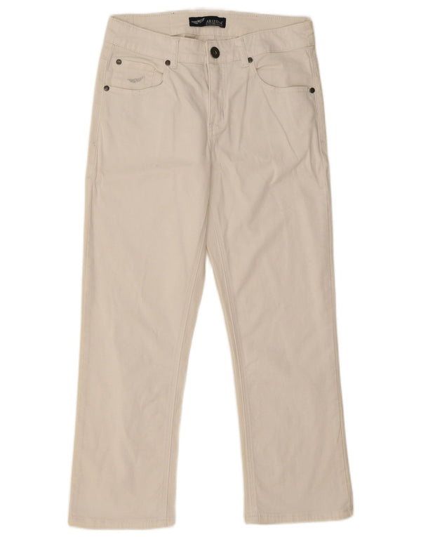 Arizona Womens Cropped Jeans UK 12 Medium W28 L24 White Cotton