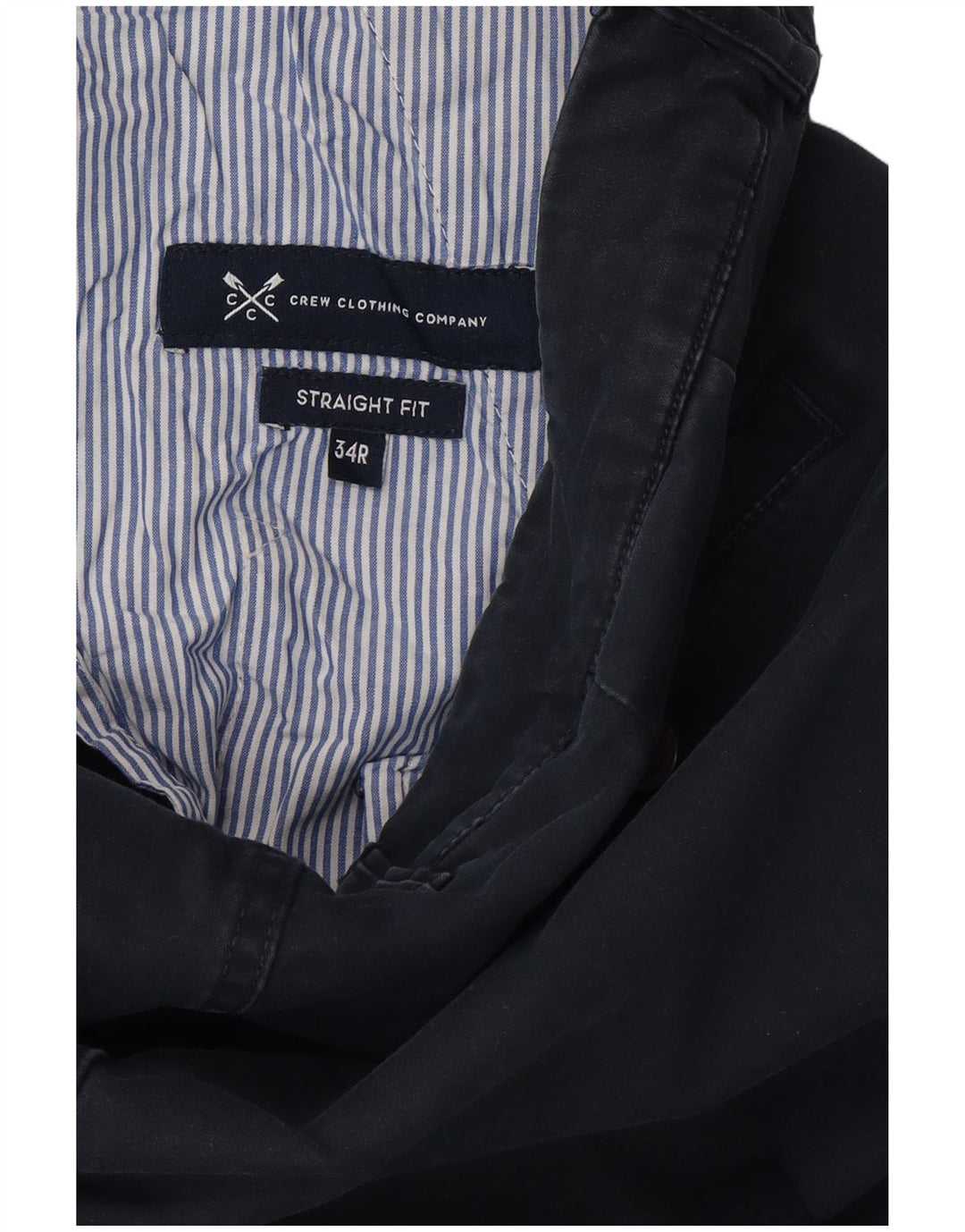 CREW CLOTHING Mens Straight Chino Trousers W34 L32  Navy Blue