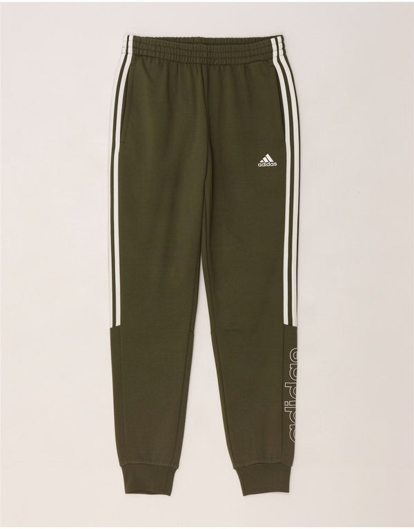 Adidas Mens Graphic Tracksuit Trousers Joggers Medium Khaki Cotton