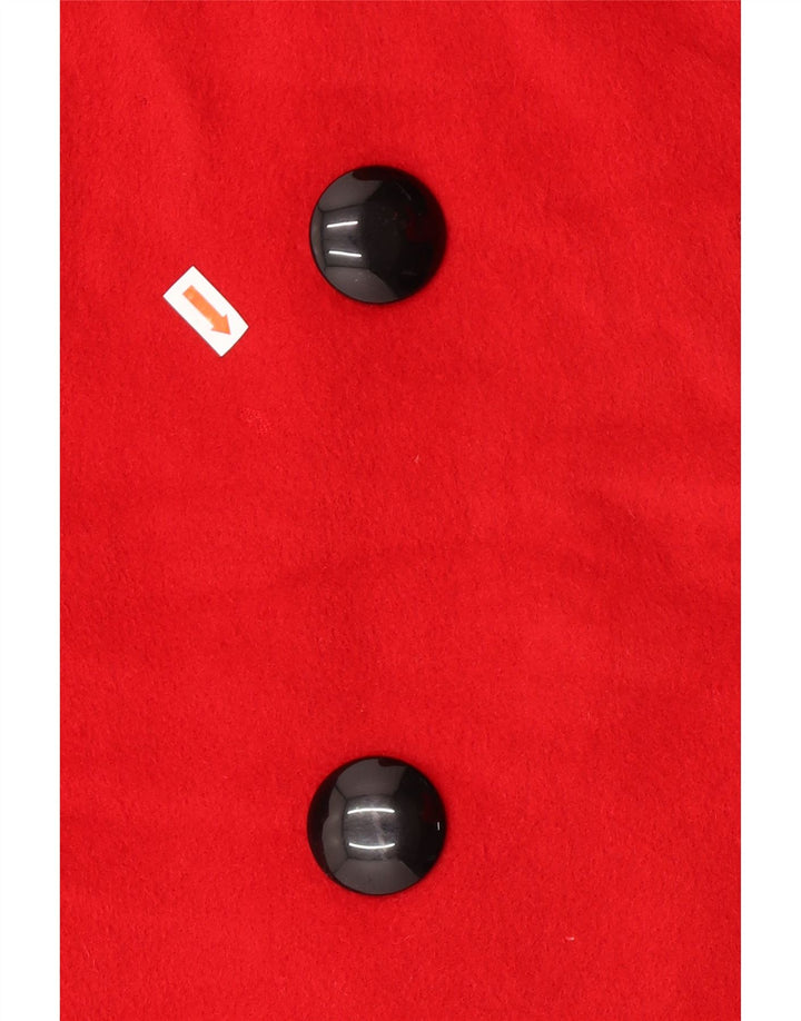 Jaeger Womens Oversized Double Breasted Coat UK 14 Large  Red Angora