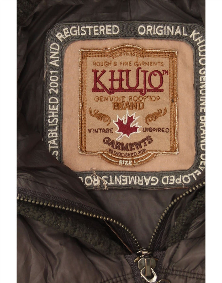 KHUJO Womens Padded Jacket UK 16 Large Grey Polyamide Vintage KHUJO and Second-Hand KHUJO from Messina Hembry 