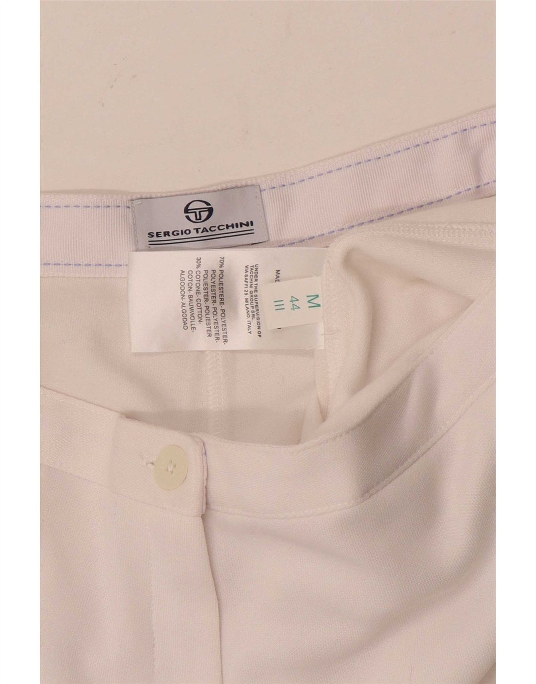 Sergio Tacchini Womens Shorts Medium W30 White Polyester