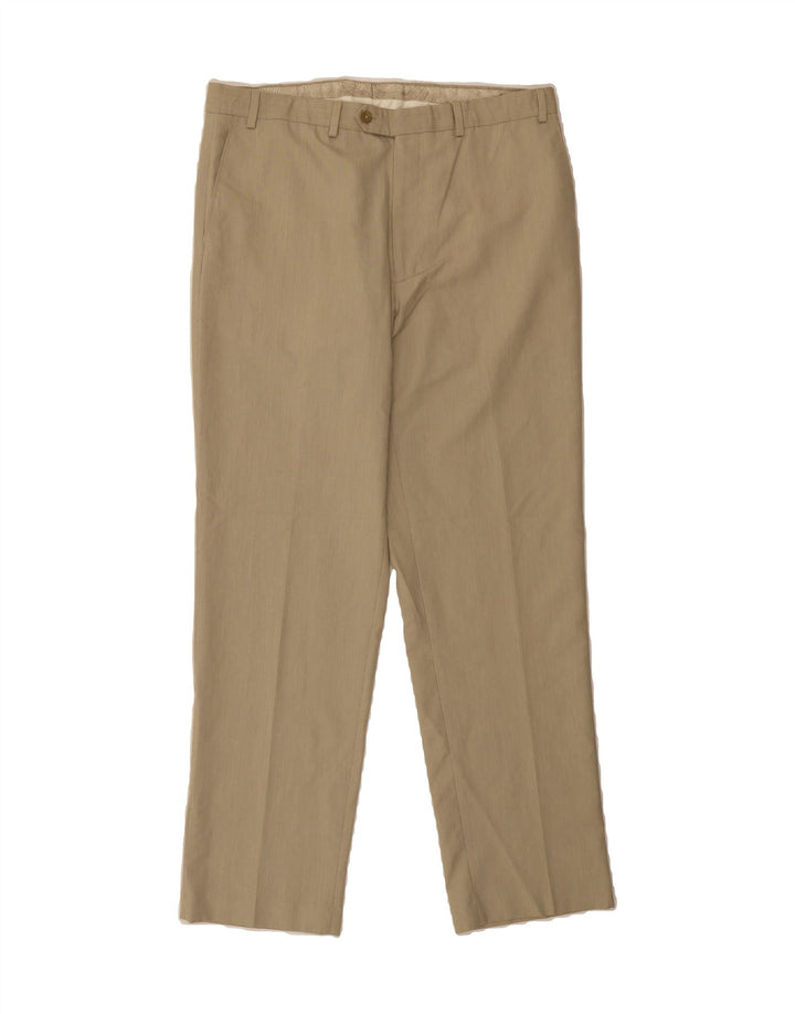 CHAPS Mens Straight Suit Trousers W36 L32 Beige Polyester Vintage Chaps and Second-Hand Chaps from Messina Hembry 