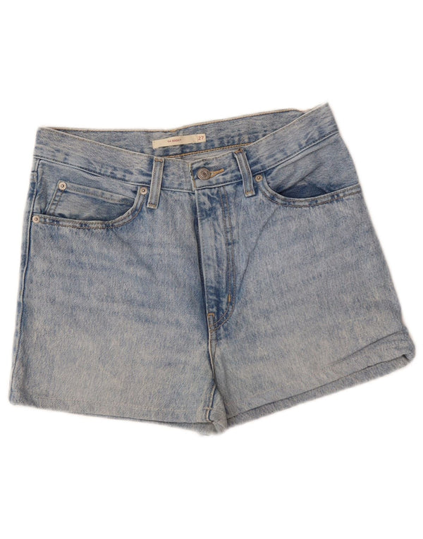 LEVI'S Womens Baggy Denim Shorts W27 Small Blue Cotton