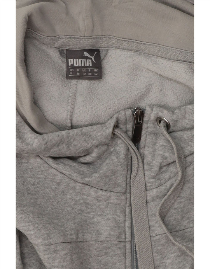 PUMA Womens Zip Hoodie Sweater UK 12 Medium Grey