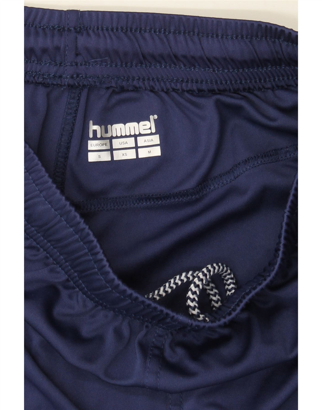 HUMMEL Mens Graphic Sport Shorts Small Navy Blue Polyester Vintage Hummel and Second-Hand Hummel from Messina Hembry 