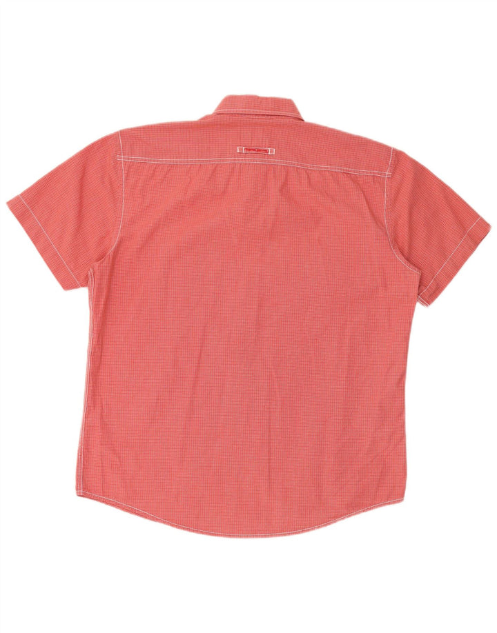 Camel Active Mens Short Sleeve Shirt Large Red Check Cotton