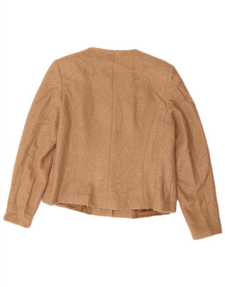 Vintage Womens 5 Button Blazer Jacket UK 14 Medium Beige