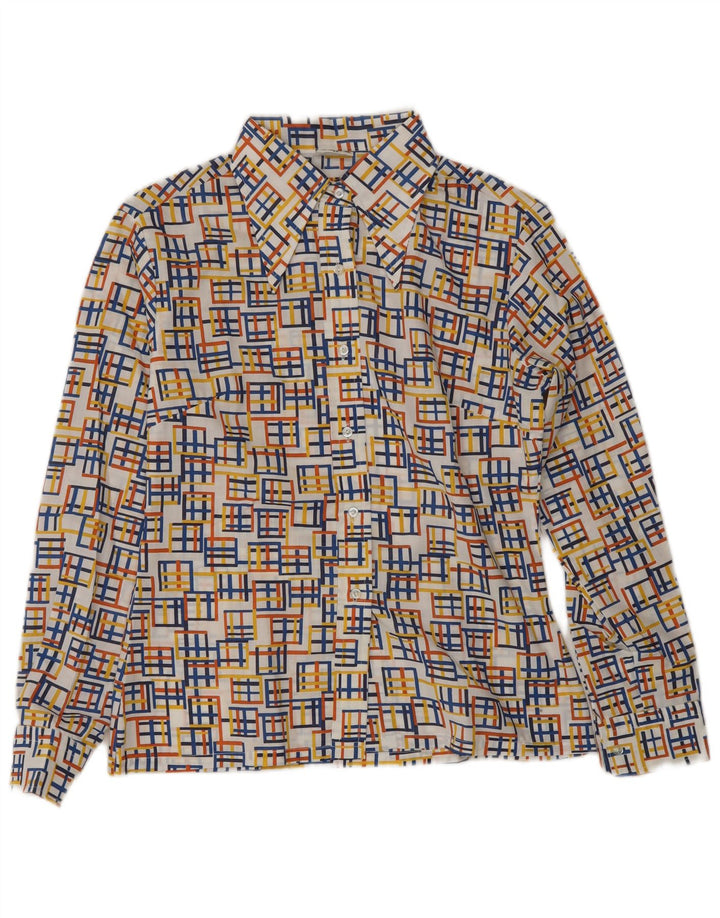Vintage Womens Shirt Blouse EU 40 Medium Multicoloured Geometric Polyester
