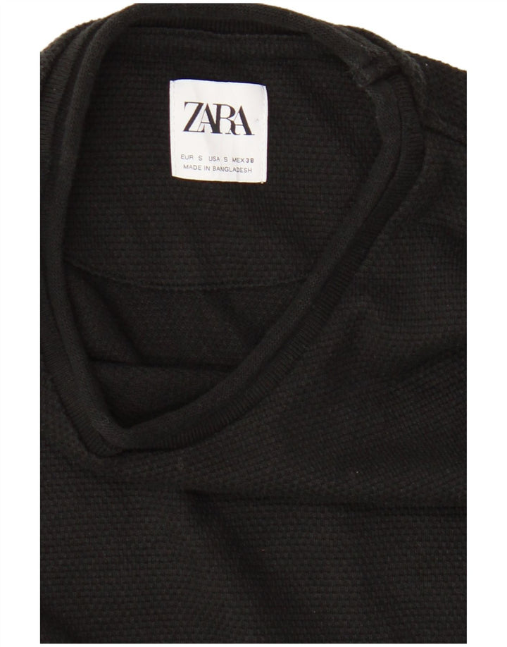 Zara Womens Top Long Sleeve UK 10 Small Black
