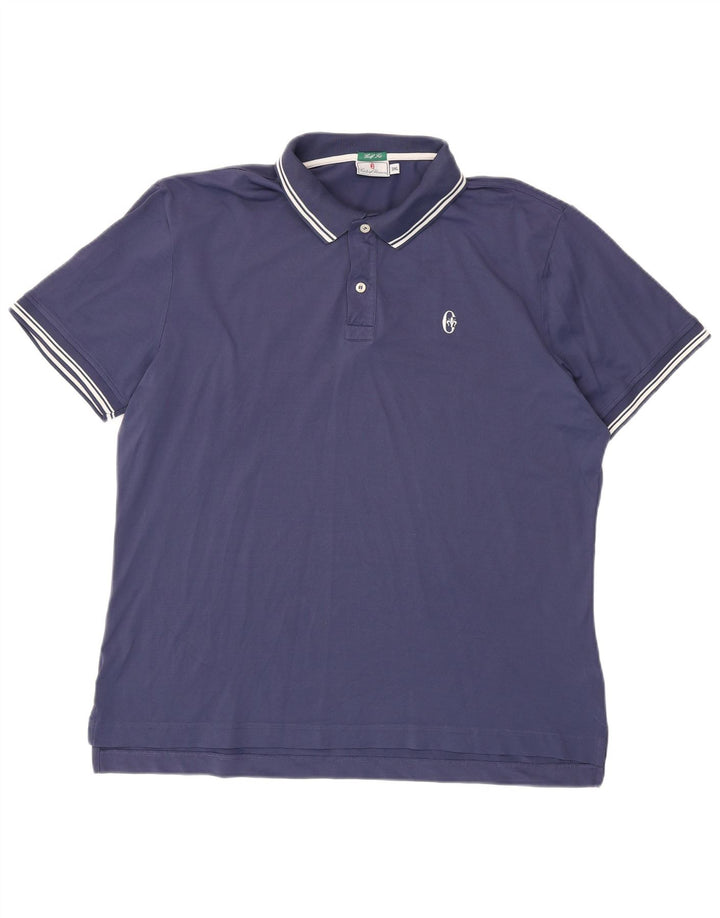 CONTE OF FLORENCE Mens Polo Shirt 3XL Navy Blue Polyamide