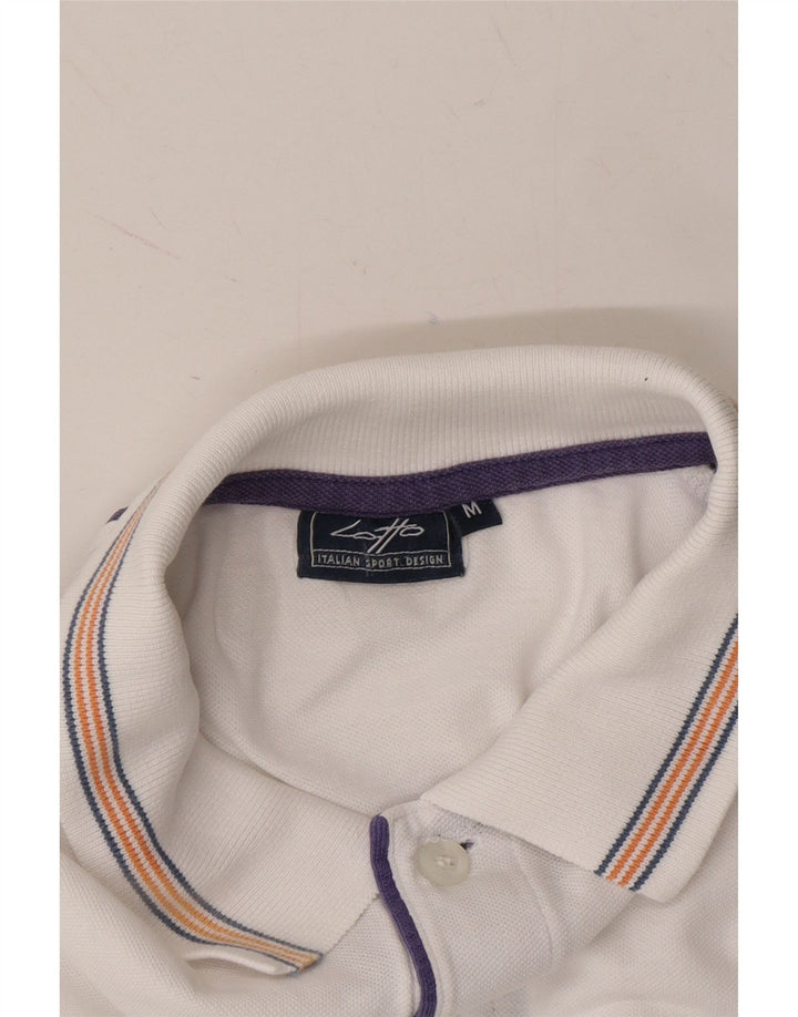 LOTTO Mens Polo Shirt Medium White Vintage Lotto and Second-Hand Lotto from Messina Hembry 