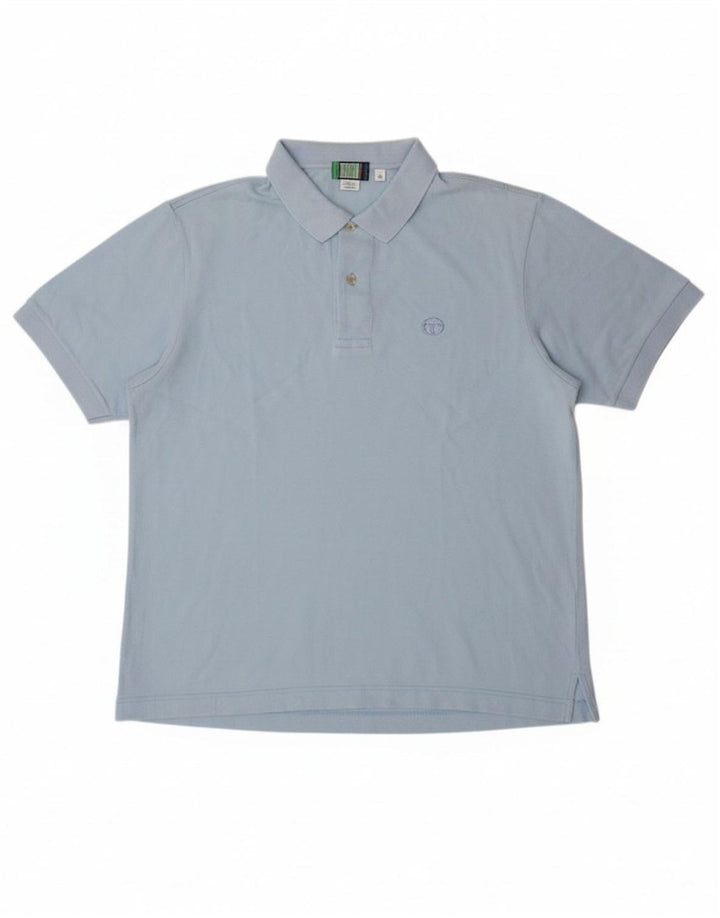 SERGIO TACCHINI Mens Polo Shirt IT 46 Small Blue Cotton