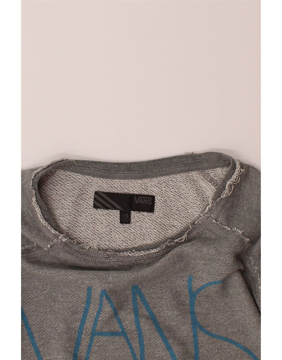 VANS Womens Oversized Graphic Sweatshirt Jumper UK 6 XS Grey Vintage Vans and Second-Hand Vans from Messina Hembry 