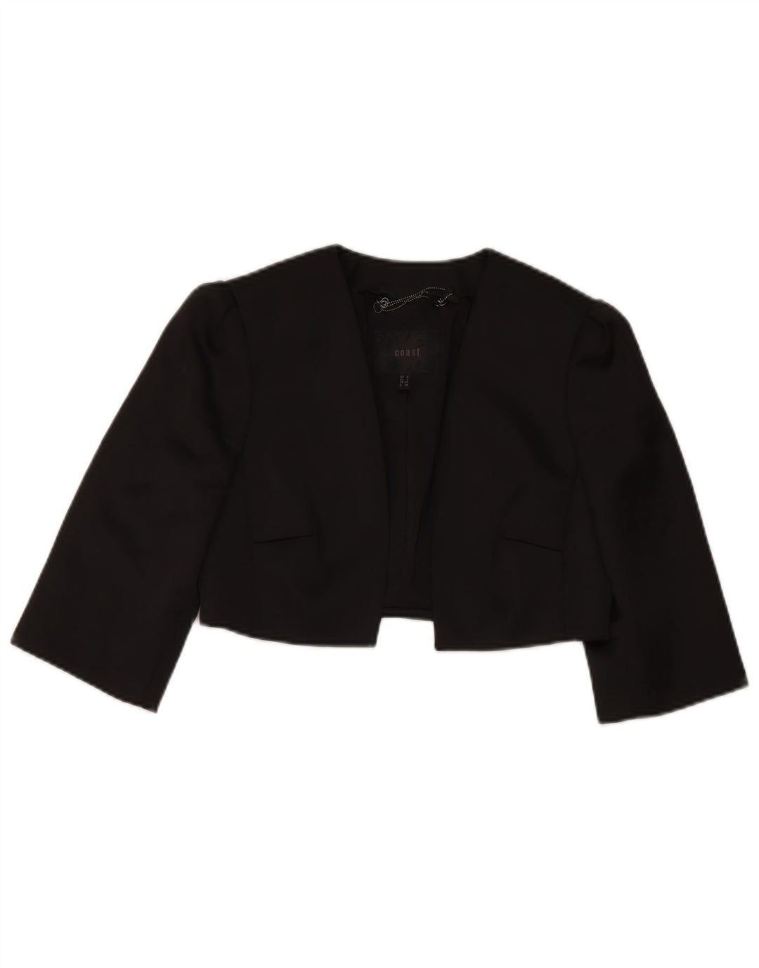 Coast Womens 3/4 Sleeve Bolero Jacket UK 8 Small Black Polyester