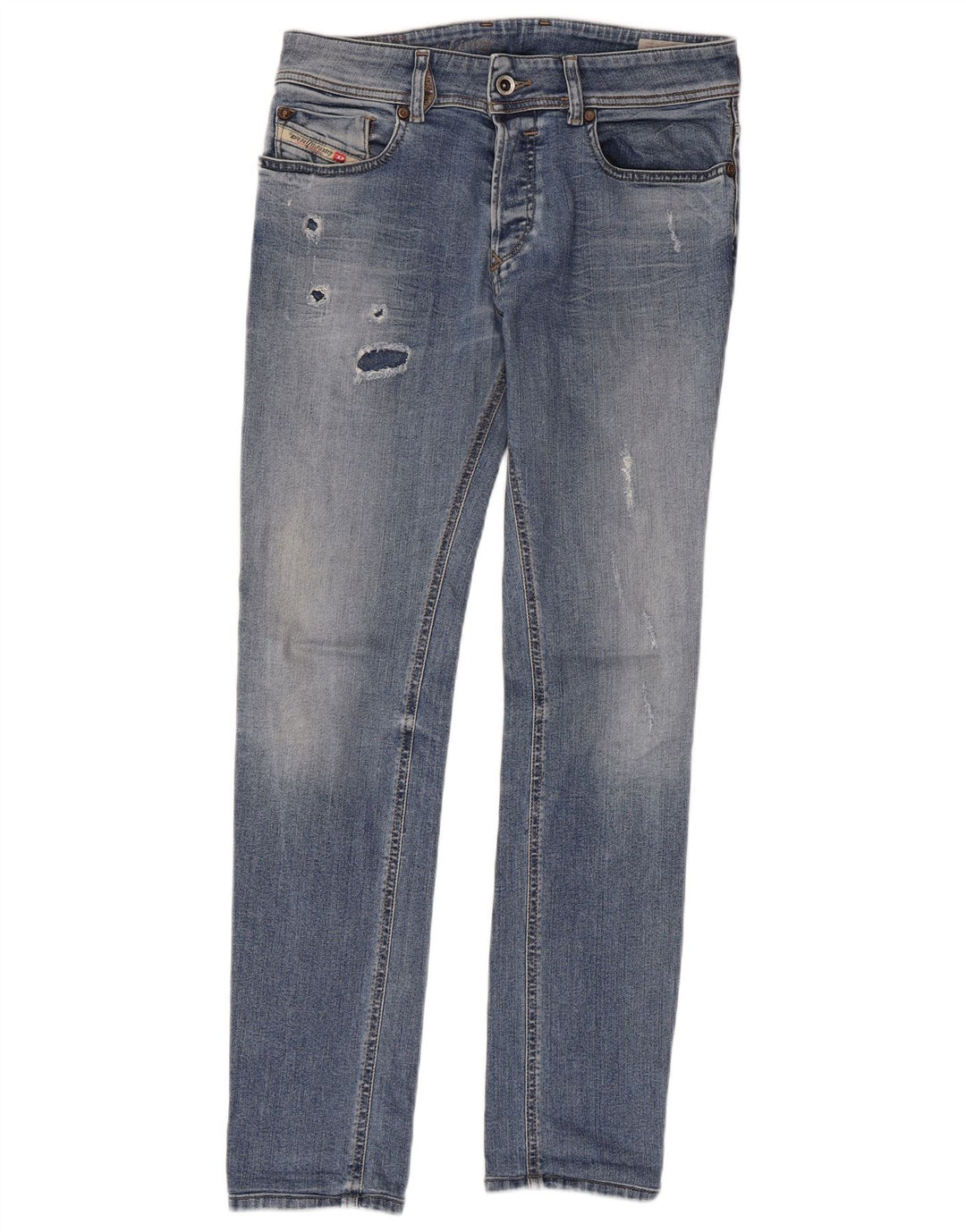 DIESEL Womens Distressed Slim Jeans W29 L29 Blue Cotton