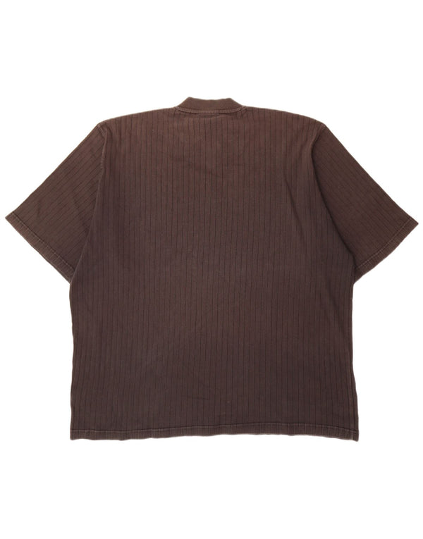 Adidas Mens T-Shirt Top XL Black Pinstripe Cotton